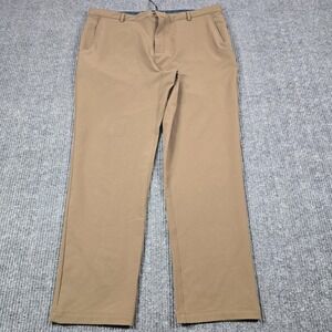 TEREN Pants Mens 38x30 Beige Chino Polyester Spandex Flat Front Stretch Casual